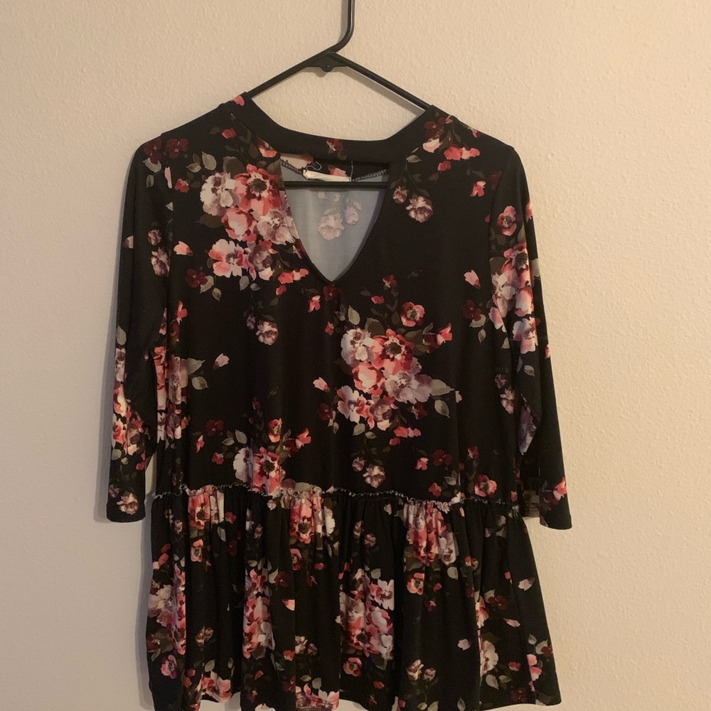 Floral peplum top